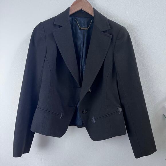 Trina Turk Cropped Brown Women's Blazer Size 4 Two-Buttons - Picture 3 of 7